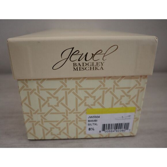 Jewel Badgley Mischka Women Sz 8.5 Silver Bambi Pointed Toe Slingback Flats - Picture 10 of 11